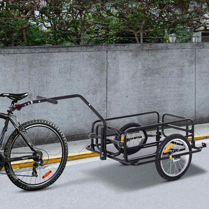 Bicycle cargo trailer, 40 kg capacity, foldable, black