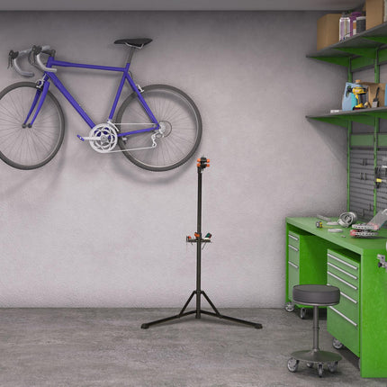 Bicycle mounting stand with handlebar holder