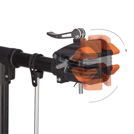 Bicycle mounting stand with handlebar holder