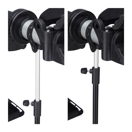 Bicycle mounting stand with handlebar holder