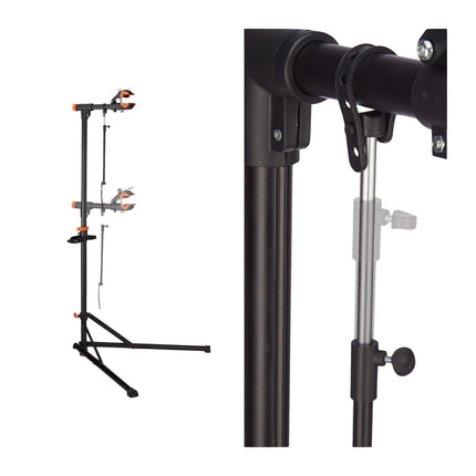 Bicycle mounting stand with handlebar holder