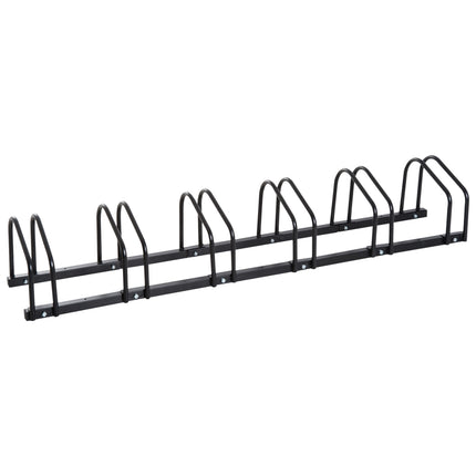 Bicycle rack for 6 bicycles, wall/floor mount, steel, black