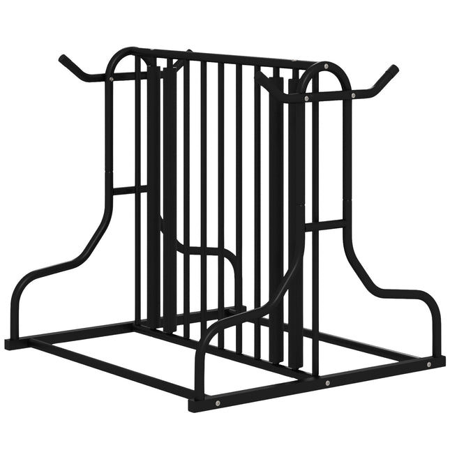 Bicycle rack in black steel, weatherproof, holds 4 bicycles