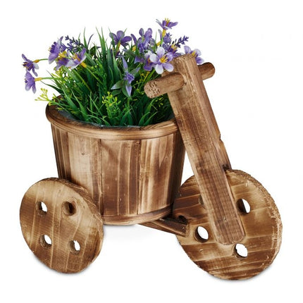 Bicycle with wooden flowers