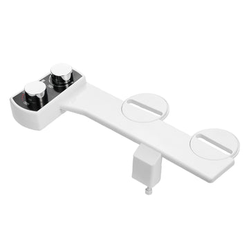 Bidet Attachment, Dual Nozzle, Adjustable Pressure, White