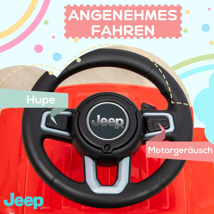 Ride-on car for children with horn, lights and storage