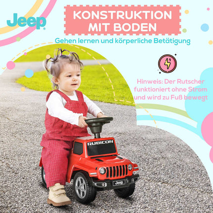Ride-on car for children with horn, lights and storage