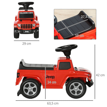 Ride-on car for children with horn, lights and storage