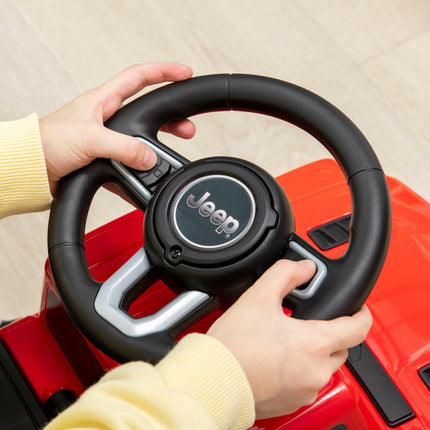 Ride-on car for children with horn, lights and storage