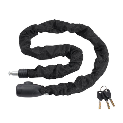 Bike Chain Lock, 1.2 m Forged Steel Chain, 8 mm Thick, 4 Keys