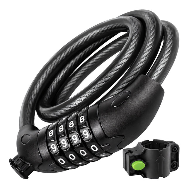 Fietsslot 120 cm, 13,5 mm kabel, combinatieslot met beveiliging