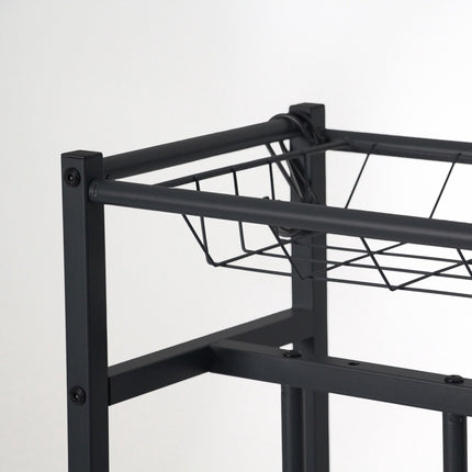 Bike Rack Stand – Adjustable Slots, Basket and 6 Hooks