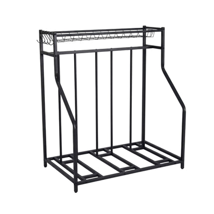 Bike Rack Stand – Adjustable Slots, Basket and 6 Hooks