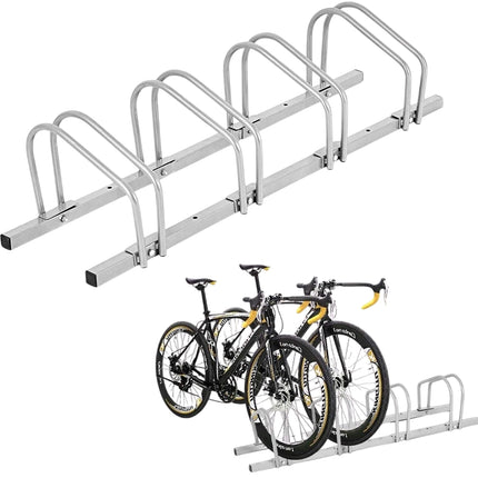 Bike Rack for 4 Bikes – Steel, Weatherproof, Floor Mount