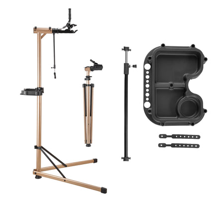 Bike Repair Stand, 110 lb, Adjustable Height, Tool Tray