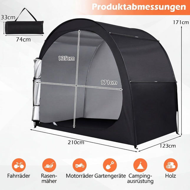 Bike Storage Tent for 2 Bikes with Roll-Up Door & Bag