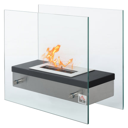 Bio Ethanol Fireplace, 1.5L, Stainless steel, Smoke-free