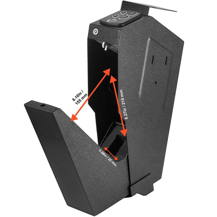 Biometric Pistol Safe, Mountable, 3 Access, 1 Gun