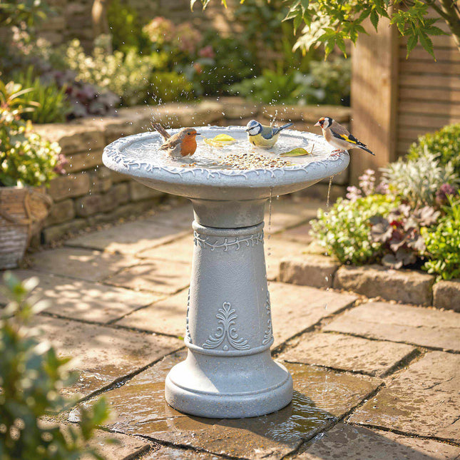 Bird Bath, Resin, Stone Look, 48 cm Diameter