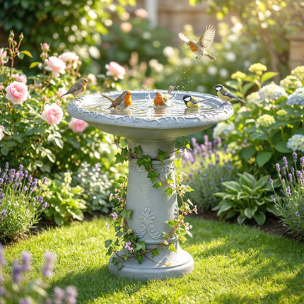 Bird Bath, Resin, Stone Look, 48 cm Diameter