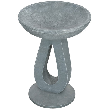 Bird bath & feeder, stone look, grey, 51 cm for garden