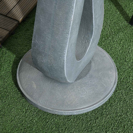 Bird bath & feeder, stone look, grey, 51 cm for garden