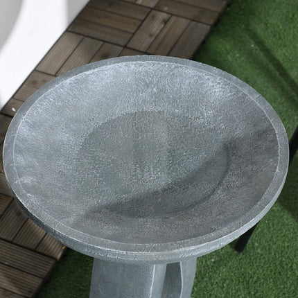 Bird bath & feeder, stone look, grey, 51 cm for garden