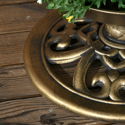 Solar Bird Bath Feeder - 110 cm height, bronze finish