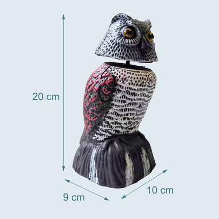 Bird Deterrent Owl Decoy with Movable Head, 20 cm