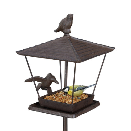 Bird Feeder with Ground Spike, Cast Iron, Open Design