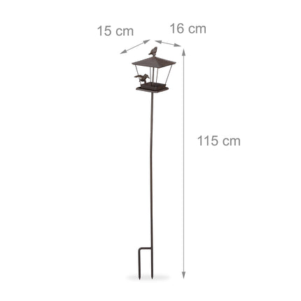 Bird Feeder with Ground Spike, Cast Iron, Open Design