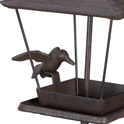 Bird Feeder with Ground Spike, Cast Iron, Open Design