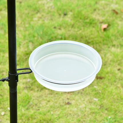 Black Steel Bird Feeding Station Set with Tub & 4 Hooks
