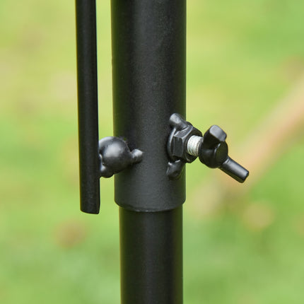 Black Steel Bird Feeding Station Set with Tub & 4 Hooks