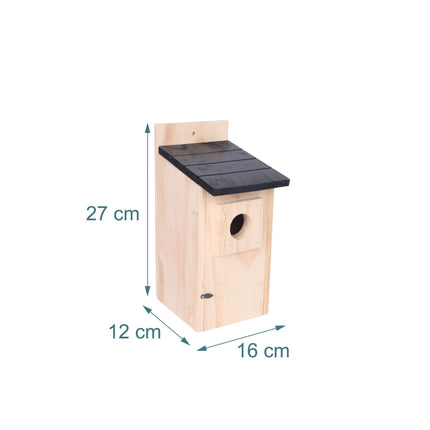 Bird Nesting Box for Tits & Sparrows, Pine Wood