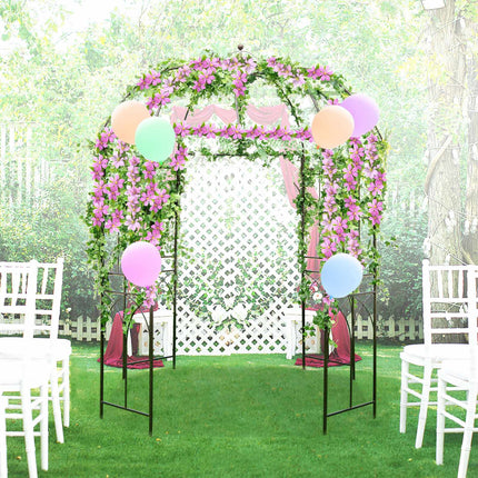 Birdcage Garden Arbor 8.4 Ft Metal Arch With Stakes