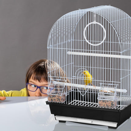 Birdcage with accessories black