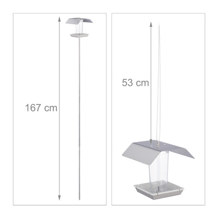 Bird feeder in stainless steel