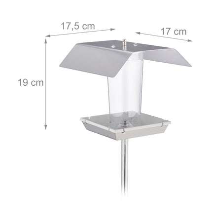 Bird feeder in stainless steel