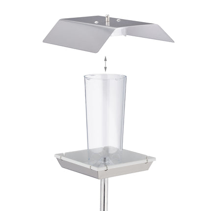 Bird feeder in stainless steel