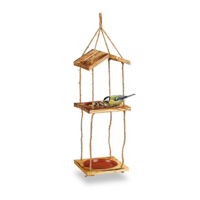 Bird feeder with 2 bowls