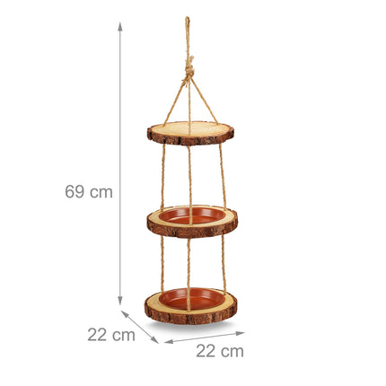 Bird feeder with 2 bowls