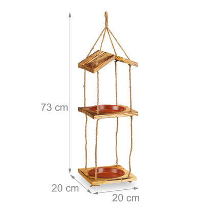 Bird feeder with 2 bowls