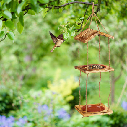Bird feeder with 2 bowls