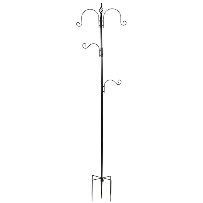 Black bird feeder, 4 hooks, 54.5 x 208 cm