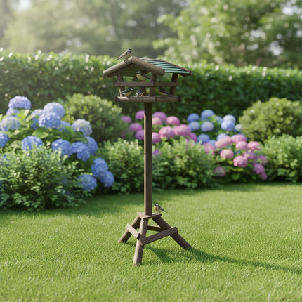 Birdhouse with Stand – Wooden, Weather-Proof Roof