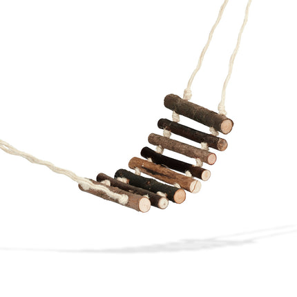 Bird toy with coconut and wooden ladder