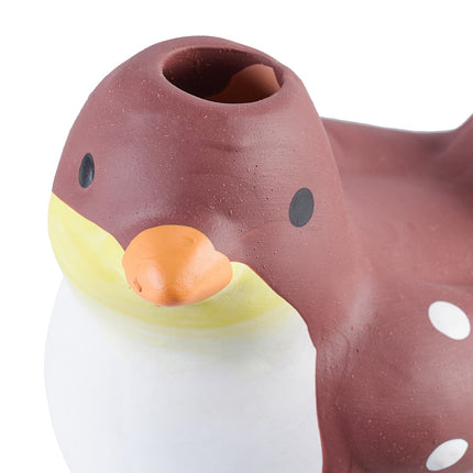 Bird with cone made of clay, set of 4