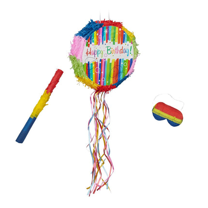 Birthday Piñata Set with Bat and Mask