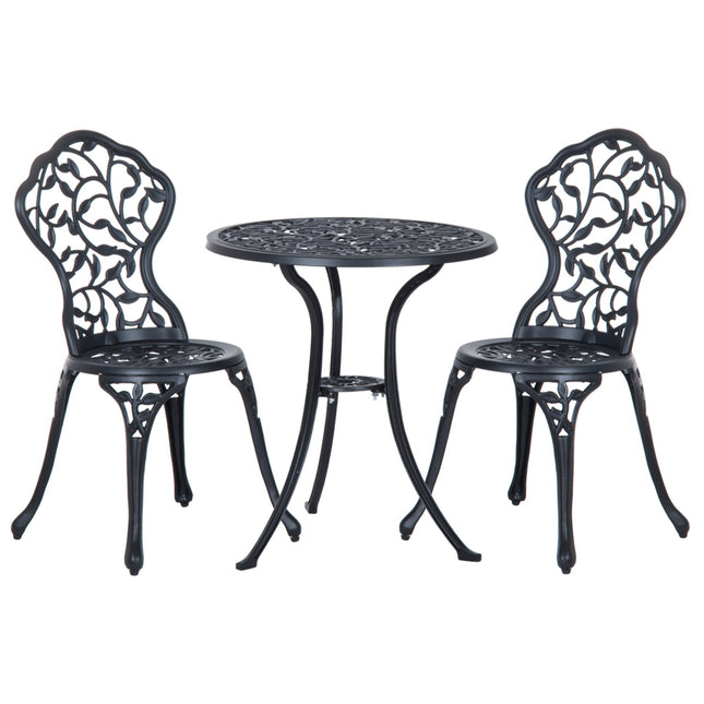 Black bistro set - 2-person balcony table and chairs